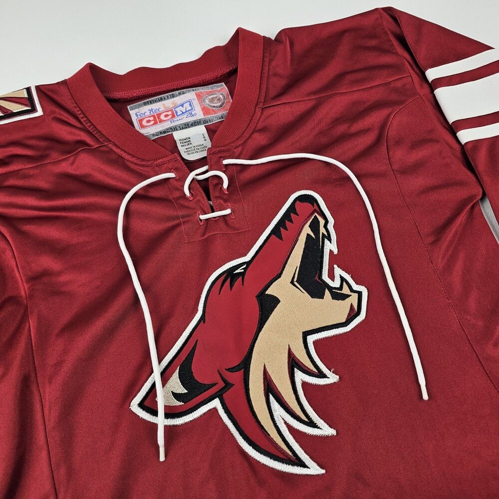 Vintage CCM Phoenix Coyotes Hockey Jersey Large Womens Large NHL Red Lace Up